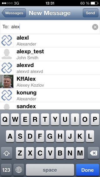 Login autocomplete when searching for a contact Login autocomplete when searching for a contact